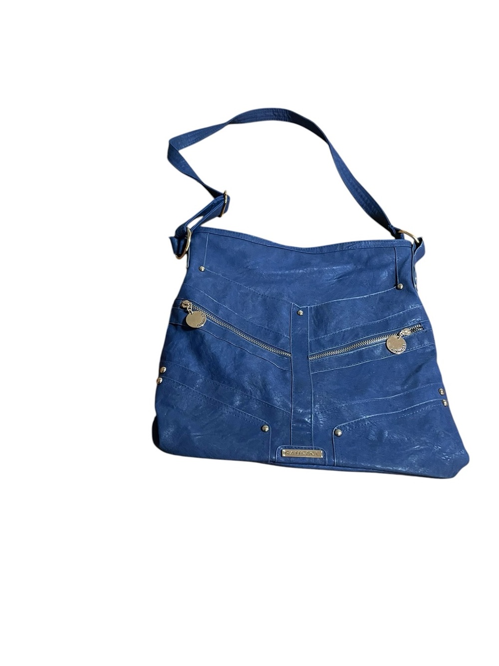 Rampage Classic Navy Shoulder Bag with Front Zip Pockets 14 x 14”